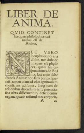 Liber De Anima.