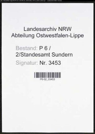 Heiratsregister Standesamt Sundern