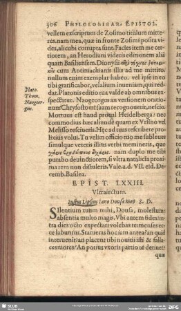 Epist. LXXIII. Ultraiectum. Iustus Lipsius Iano Dousaemeo S.D.