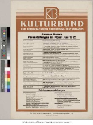 Originaltitel: Veranstaltungen im Monat Juni 1952