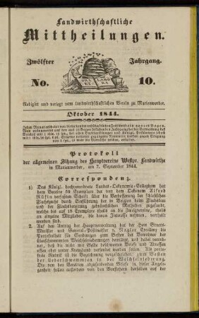 Zwölfter Jahrgang. No. 10.