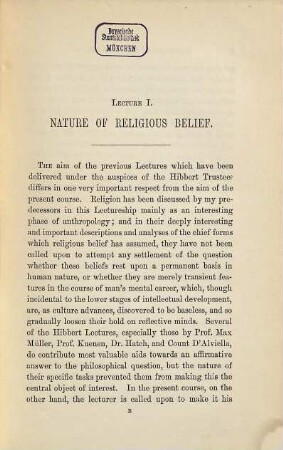 Lectures on the bases of religious belief