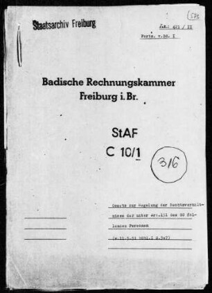 Gesetz zur Regelung der Rechtsverhältnisse der unter Artikel 131 Grundgesetz fallenden Personen