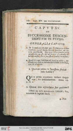 Caput XV: De successione descendentium in feudo