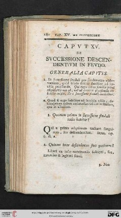 Caput XV: De successione descendentium in feudo