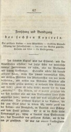Fortsetzung und Beendigung des sechsten Kapitels. Der grillierte Kattun ...