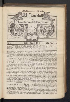 N°. 8. August 1912. XIV. Jahrgang