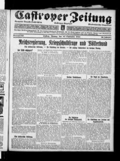 Castroper Zeitung : Rauxeler Neueste Nachrichten : Castroper Anzeiger : Bladenhorster Tageblatt : amtliches Veröffentlichungsblatt für den Landgerichtsbezirk Dortmund, für die Stadt Castrop und die Aemter Rauxel und Bladenhorst