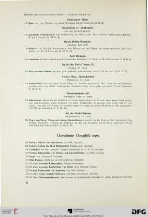 Gerahmte Graphik (Nr. 205-231)