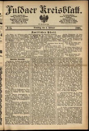 Erste Ausgabe vom Dienstag, den 04. Februar 1896.