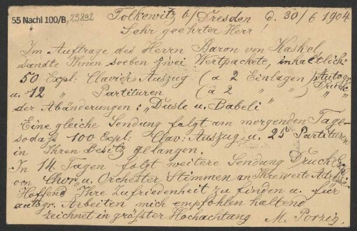 Brief an B. Schott's Söhne : 30.06.1904