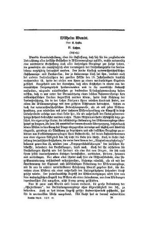 Wilhelm Wundt : II. ; (Schluß)