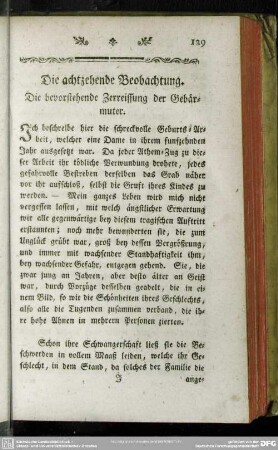 Die achtzehende Beobachtung. Die bevorstehende Zerreissung der Gebärmuter