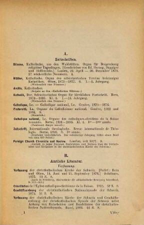 Bibliographie der Christkatholischen Kirche der Schweiz : = Bibliographie catholique-chrétienne en Suisse