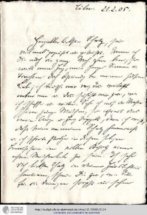 Brief vom 21.02.1905