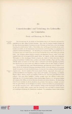 IV. Unterrichtsmittel und Verteilung des Lehrstoffes im Unterrichte