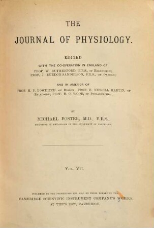 The journal of physiology. 7. 1886