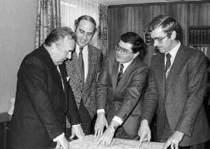 Freiburg im Breisgau: Conrad Schroeder (MdB), Ludger Reddemann (MdL) und Gundolf Fleischer (MdL) bei Landrat Emil Schill