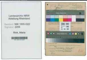 Entnazifizierung Maria Rink , geb. 28.08.1904 (Kommanditistin)