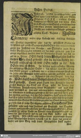Leichenpredigt : Eingang. Abhandlung. Gebrauch.