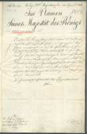 Brief von Regenkreis / Generalcommissariat an David Heinrich Hoppe