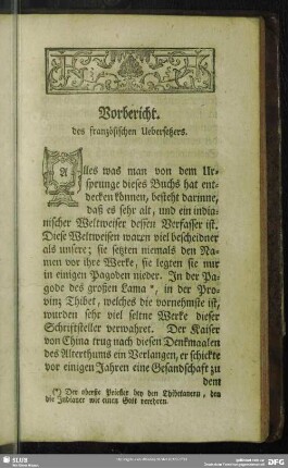 Vorbericht des französischen Uebersetzers