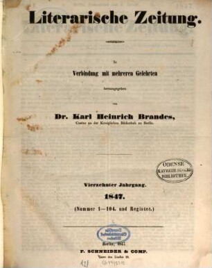 Literarische Zeitung. 14. 1847