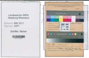 Entnazifizierung Reiner Schiffer , geb. 01.09.1888 ()