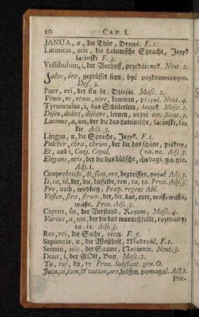 Januae Latinitatis Vestibulum.
