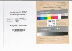 Entnazifizierung Johannes Kaspers, geb. 13.12.1908 (Steuerinspektor)