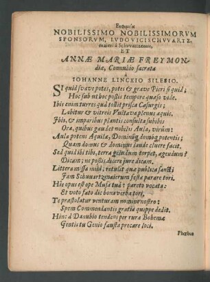 Euphēmia Nobilissimo ... Sponsorum, Ludovici Schwartzmaieri ... Et Annae Mariae Freymondiae, Connubio sacrata ...