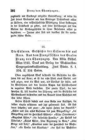 392-398 "Die Cäsaren : Geschichte der Cäsaren bis auf Nero. Aus dem Französischen des Grafen Franz von Champagny" von Albin Bischof