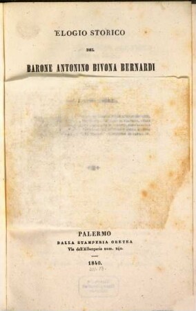 Elogia storico del Barone Antonino Bivona Bernardi