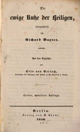 Die ewige Ruhe der Heiligen