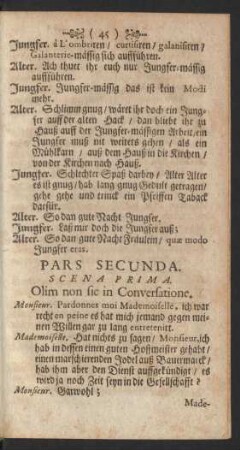 Pars Secunda. Scena Prima.