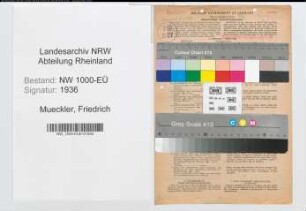 Entnazifizierung Friedrich Mueckler, geb. 29.08.1914 (Postbeamter)