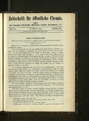 Heft XX. 30. Oktober 1914. Jahrgang XX.