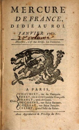 Mercure de France. 1765, 1, [Vol. 2]