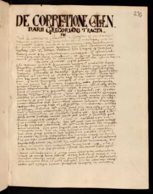 236r-240r, [2.] De correctione calendarii Gregoriani tractatus