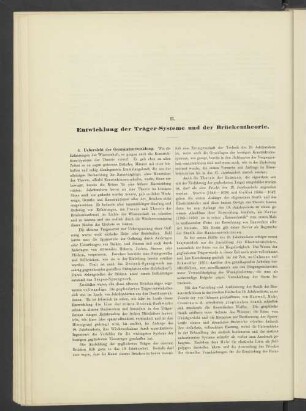 II. Entwicklung der Träger-Systeme und der Brückentheorie