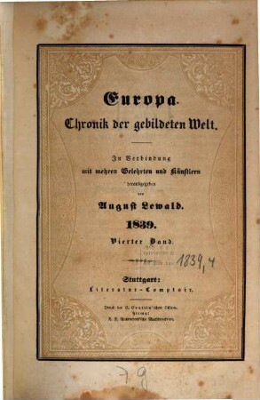 A. Lewald's Europa : Chronik der gebildeten Welt. 1839,4
