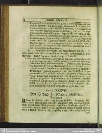 Artic. XXXVIII. Von Verdacht der Räuber, gnugsahme Anzeigung
