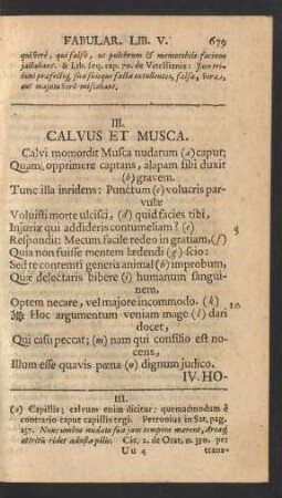 III. Calvus Et Musca.