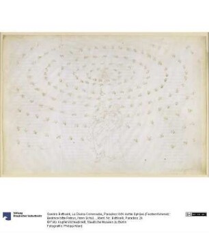 La Divina Commedia, Paradiso XXIV. Achte Sphäre (Fixsternhimmel): Beatrice bitte Petrus, ihren Schüler im wahren Glauben zu prüfen, der ersten theologischen Tugend; Dantes Glaubensbekenntnis