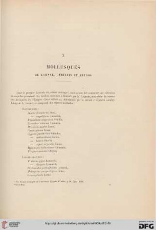 X: Mollusques