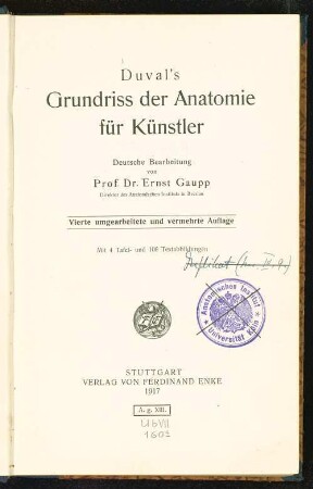 Grundriss der Anatomie für Künstler