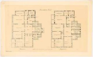 Umbau eines Landhauses Monatskonkurrenz Februar 1933: Grundriss Erdgeschoss, Obergeschoss; Maßstabsleiste