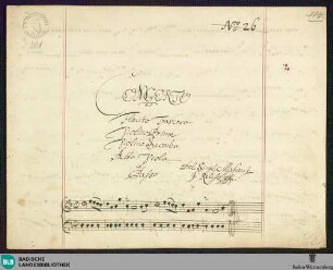 Concertos - Mus. Hs. 261 : fl, vl (2), a-vla, b; D; GroF 742