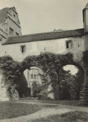 Verbindungsgang zwischen Schloss Hinterglauchau und Schloss Forderglauchau, Parkseite