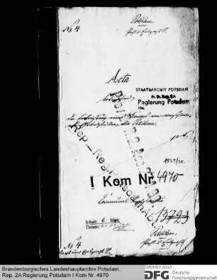 Entrichtung eines Kanons von verschiedenen Grundstücken in Potsdam